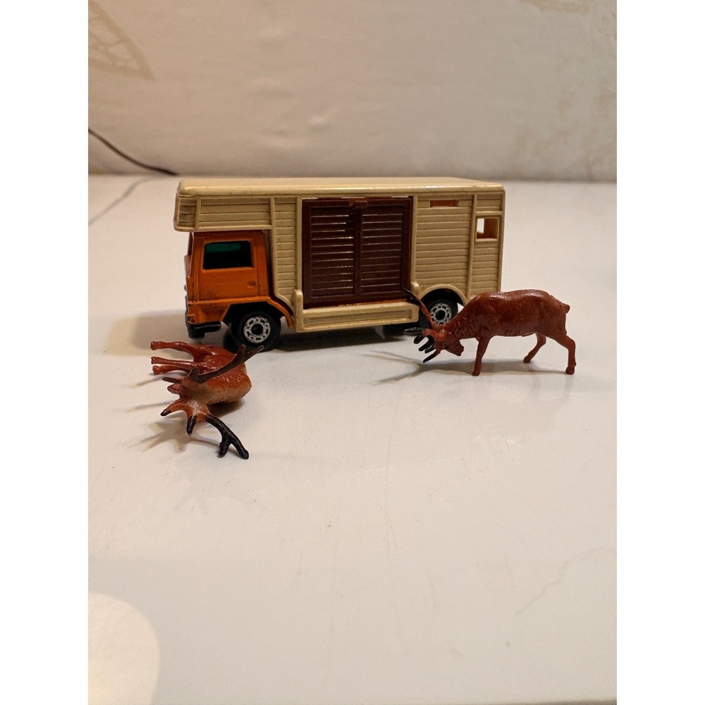 Vintage Matchbox Horse Trailer Truck and Two Deer Toy Lot